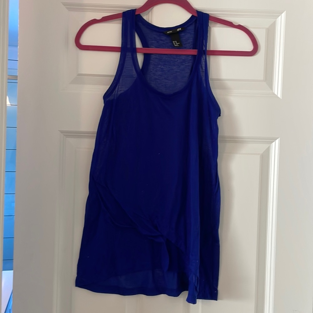 H&M, XS, long blue tank